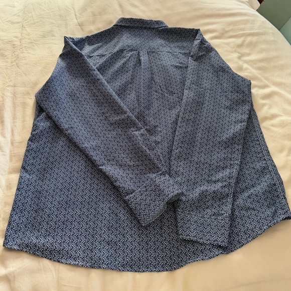 Men’s Rue Saint-Patrick Stretch Poplin Long-Sleeve Shirts In Navy 2 Pc. NWOT XXL - Picture 9 of 14